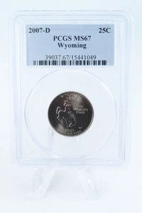 2007-D PCGS MS67 Wyoming State Quarter Business Strike 25C - Picture 1 of 2