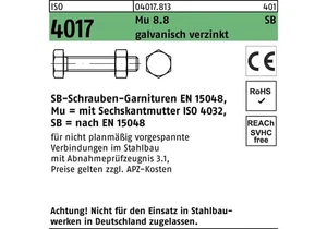 BUFAB Sechskantschraube ISO 4017 VG M 24 x 45 8.8 galvanisch verzinkt SB - Bild 1 von 1