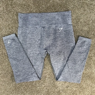 Gymshark Vital Seamless Leggings Womens Large Gray High Rise Logo Yoga Workout - Image 1 of 4
