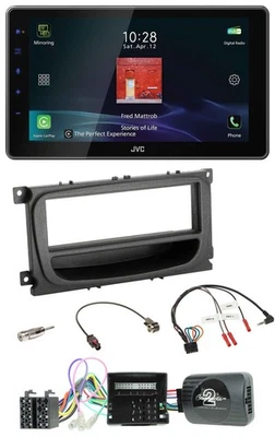 JVC DAB Lenkrad Bluetooth USB Autoradio für Ford C-Max Focus Can 07-10 Galaxy Ab - Bild 1 von 4
