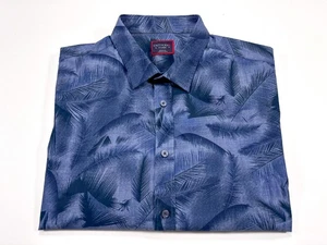 UNTUCKit Hawaiihemd Ferrara Herren XL blau tropisch Palmblätter Print - Bild 1 von 4