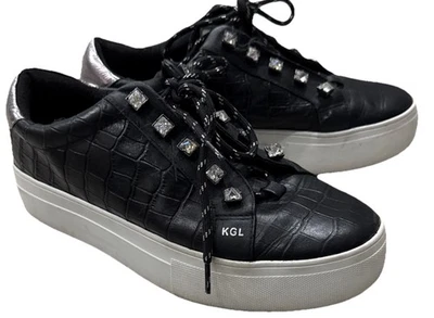 Kurt Geiger London Sneakers Leather Black Low Top Women Size 9 - Image 1 of 4