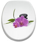HIGH QUALITY PRINTED WC TOILET SEAT | STABLE HINGES | EASY TO MOUNT | ORCHID