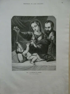 Merveille de l'art religieux : 1873 la madone de lorette Raphael - Picture 1 of 1