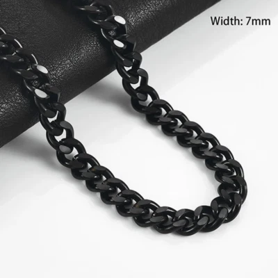 Cadena cubana de acero inoxidable 10 piezas 20-76 cm 3,5/5/7/9 mm - Hallazgos para hacer joyas Foto 1 de 4