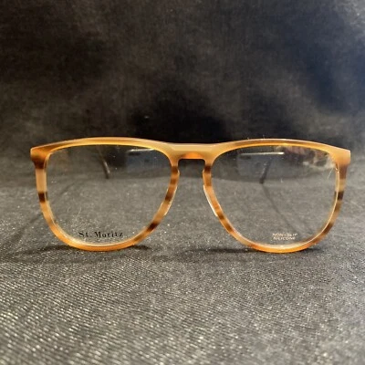 New NOS VTG Keyhole 80s Frame Brown Blonde Tortoise Oversize BIG EYE Glasses 54 - Image 1 of 4