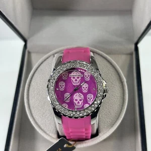 SKULL WATCH DIAMANTE PINK For Girls & Women - Picture 1 of 7