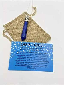 Blue Lapis Lazuli Crystal Gemstone Pendant Reiki + card +gift bag - Picture 1 of 8