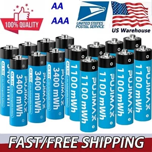 1.5V AA AAA Rechargeable Li-ion Batteries with Fast Lithium Battery Charger LOT - Picture 1 of 29