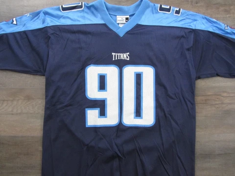 Jevon Kearse PUMA Tennessee Titans NFL Football Jersey XL Team Vintage Navy Blue Cover