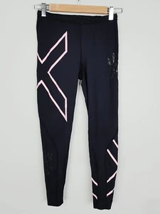 2XU Womens Size M or 12 Black Pink Compression Leggings - Picture 1 of 7