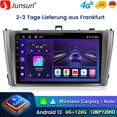 6+128G Android13 Autoradio GPS NAVI Für Toyota Avensis 2008-2015 BT SWC WIFI DAB - Bild 1 von 4