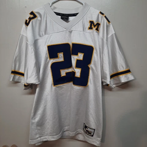 Michigan Wolverines #23 Team Spirit Jersey Size L NCAA College Football White Cover