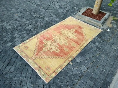 LARGE TURKISH RUG  TRIBAL VINTAGE RUG Oushak  RUG bohemian rug WOOL RUG - image 1 of 4