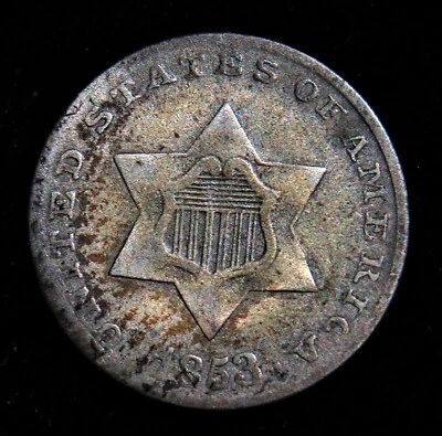 1853 Silver 3 Cents. All Original! High Grade - Image 1 of 2
