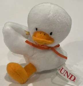 "Juguete suave de peluche de pato bebé Gund Dinky mini blanco naranja 4""" - Imagen 1 de 4