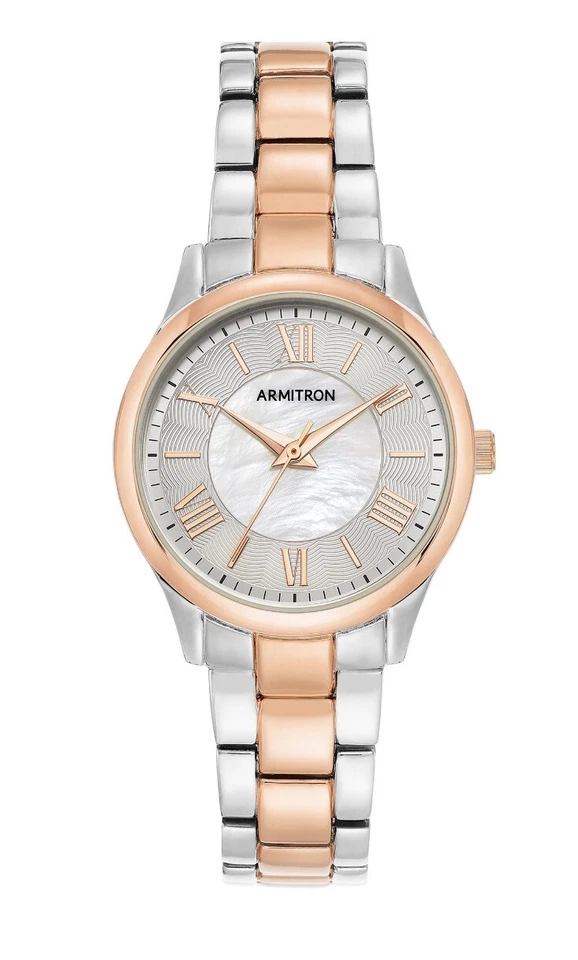 Armitron Women's Mother of Pearl Dial Gold & Silver Tone Watch 75/5793MPTR -