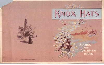 Letrero publicitario grande Livermore & Knight - Sombreros Knox 1899 Foto 1 de 2
