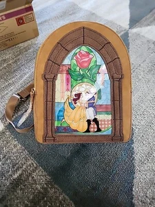 New Danielle Nicole Disney Beauty and the Beast Stained Glass Arch Mini Backpack - Picture 1 of 4