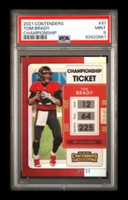 2021 panini contenders #91 tom brady; championship ticket /99  PSA 9  (MINT SP)