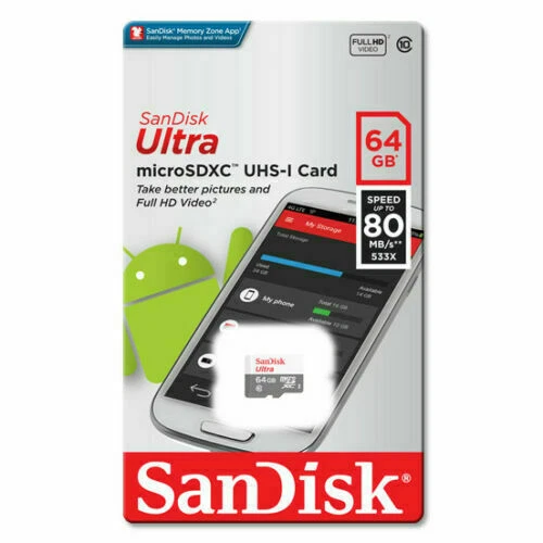 Sandisk Mobile Ultra 64GB Micro SD SDHC SDXC Class 10 Memory Card 80MB/s - Image 1 of 1