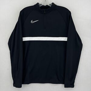 Nike Dri-FIT Youth Academy Knit Soccer 1/4 Zip Pullover Size XL Black CW6112