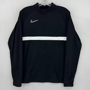 Nike Dri-FIT Youth Academy Knit Soccer 1/4 Zip Pullover Size XL Black CW6112 - Picture 1 of 7