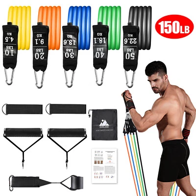 HIMALY 5 Fitnessbänder 150 LBS Widerstandsbänder Fitness Gym Yoga Sport Latexband