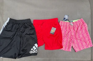 NEW LOT of 3 ADIDAS MICHAELS ATHLETIC WORKS Boys shorts swim shorts SIZE 10 - Picture 1 of 11