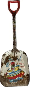 Ohio Art Tin Metal Toy Sand Shovel Toot Toot Tug Boat Vintage Rare! - Picture 1 of 12