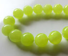 40pcs 10mm Round Gemstone Beads - Malaysian Jade - Bright Lime