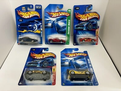 Hot Wheels Ferrari Lot X 5 Cars No Cracks Enzo Ferrari Treasure Hunt Blue Cards - Image 1 of 4
