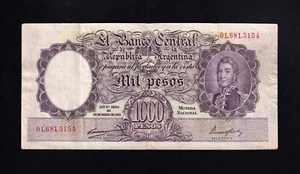F.C. ARGENTINA , 1000 PESOS 1935 , MBC- (VF- ) , SERIE A , P.269b . - Imagen 1 de 2