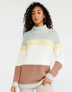Maglione a tunica Ann Taylor finto collo a righe taglia S nuovo con etichette - Foto 1 di 2
