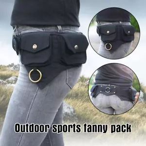 Women Medieval Waist Bag Steampunk Hip Belt Pocket Sports Waist Pack - Picture 1 of 13