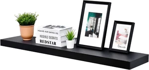 WELLAND 48 Inch Black Miassion Floating Shelves for Wall, Bathroom Wall Mount Sh - Picture 1 of 9