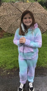 girls vanilla star tie dye sweatsuit Hoodie Sweatpant xl 14-16 Purple Green Pink - Picture 1 of 10
