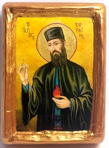 Heiliger Ephraim Efraim der Megalomärtyrer byzantinisch griechisch östlich orthodox Ikone - Bild 1 von 9