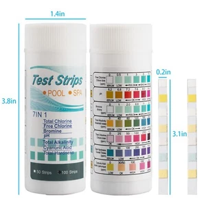 100PCS Tester Dip Test Strips Pool Spas Hot Tub PH Test Strip Pool Water Testing - Picture 1 of 11