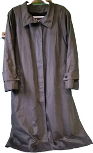 London Fog Women's Trench Coat Jacket W/ Removable Liner Size 14 Regular Gray-MS - Picture 1 of 15