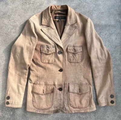 chaqueta descolorida de cuero vintage chevignon Foto 1 de 4