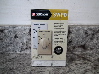 New Paragon SWPD60M-W SWPD 0-60Min White DPDT 20A 120V / 10A 277V Interval Timer - Image 1 of 4