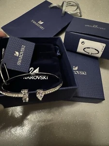 Nuevo Brazalete Brazalete Swarovski Plata Embellecido Piedras Preciosas Regalo Navidad - Imagen 1 de 9