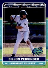 2019 Lynchburg Hillcats Grandstand #22 Dillon Persinger Fountain Valley CA Card