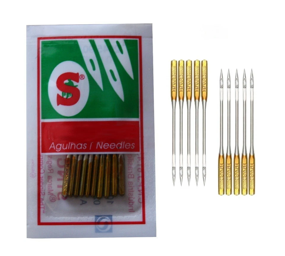 10x Nähmaschinen Nadeln System 2045 Stärke 100/16 für dickere Stoffe - Bild 1 von 1