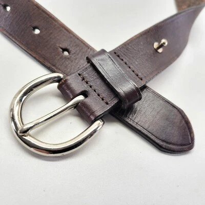 Lands End Leather Belt 32 34 M Brown Distressed - Image 1 of 4
