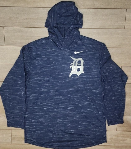 New Detroit Tigers Nike Dri-Fit Split Logo Long Sleeve Hooded Men's XL NKAD-44H Cover