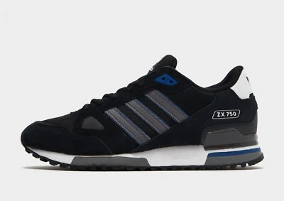 ADIDASSHOES Authentisch Adidas Originals ZX 750® (Herren Größen UK 6 - 10) schwarz/blau-weiß