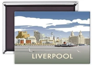 Liverpool Waterfront view from the Mersey  by Dave Thompson fridge magnet - Picture 1 of 1
