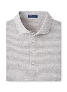Peter Millar Crown Crafted Men's British Grey Tidewater Stripe Polo Size Large - Picture 1 of 13